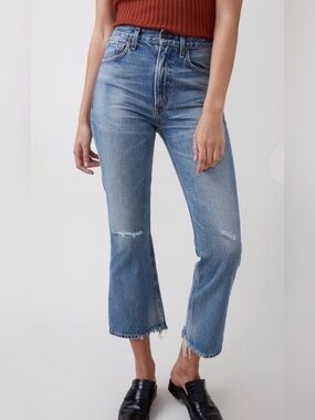Citizens of Humanity Estella Distressed Cropped Flare Jeans - Size 28